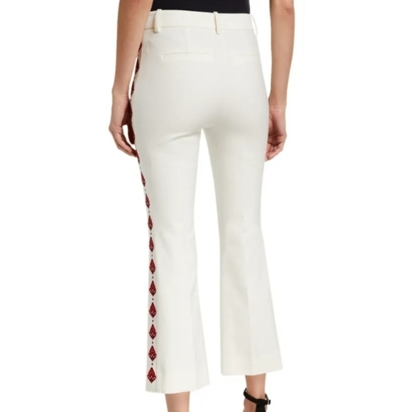 Derek Lam 10 CrosbyCrosby Cropped Flare Pants w/ Embroidery - Picture 2 of 15